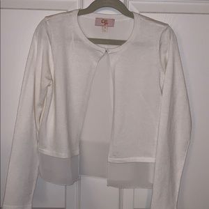 Cardigan with sheer detail at the bottom